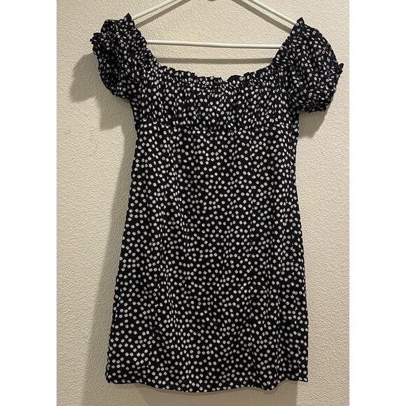 Princess Polly Black White Marion Floral Tie Front Mini Dress Size 8 - Picture 3 of 11